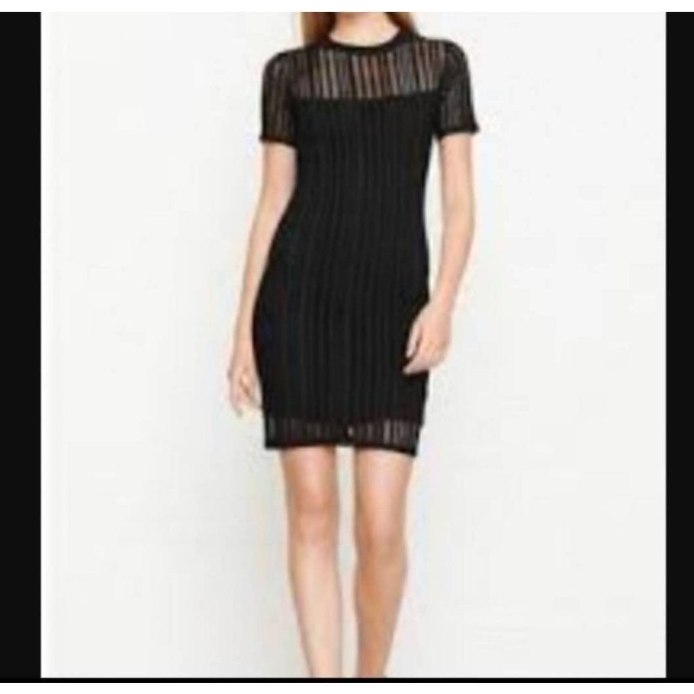 T by Alexander Wang Black Cutout Mini T-Shirt Dress Stretch Black Size Small